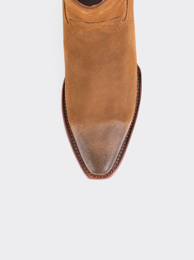 Cowboy Ankle Boot with Zipper Suede Ginger Style 6207