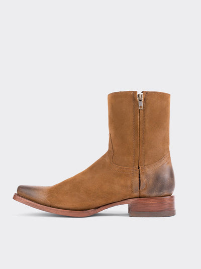 Cowboy Ankle Boot with Zipper Suede Ginger Style 6207