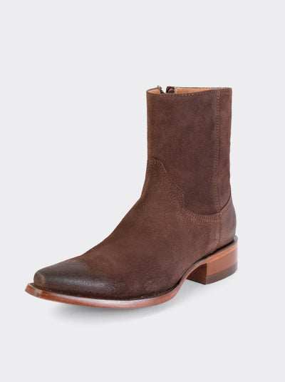 Cowboy Ankle Boot with Zipper Suede Ginger Style 6207