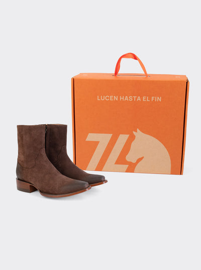 Cowboy Ankle Boot with Zipper Suede Ginger Style 6207