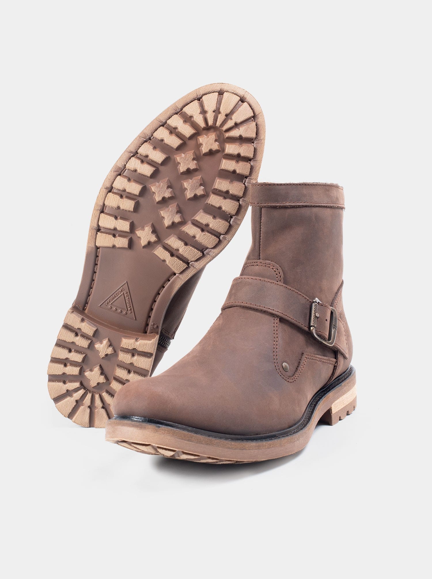 Botin Biker Siete Leguas Con Cierre Piel Crazy Café Est. 7004