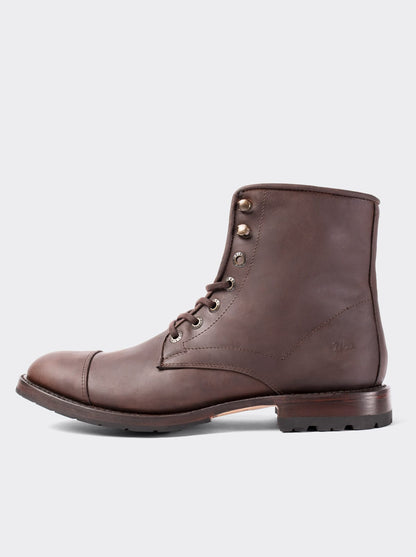 Cap Toe Ankle Boot with Double Life Sole Crazy Café Style 6304