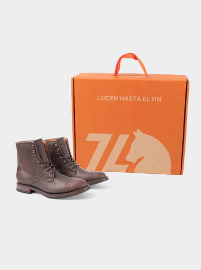 Cap Toe Ankle Boot with Double Life Sole Crazy Café Style 6304