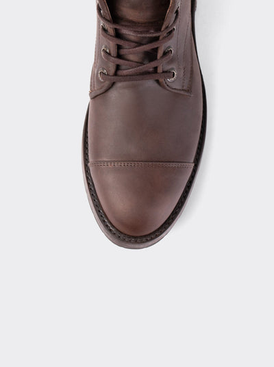 Cap Toe Ankle Boot with Double Life Sole Crazy Café Style 6304