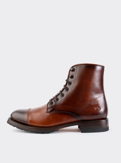 Cap Toe Ankle Boot with Double Life Sole Crazy Café Style 6304