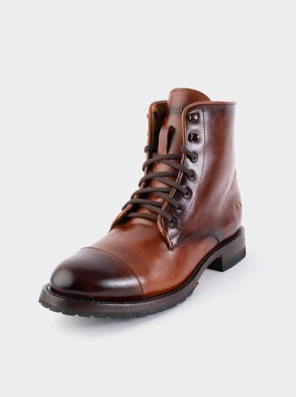 Cap Toe Ankle Boot with Double Life Sole Crazy Café Style 6304