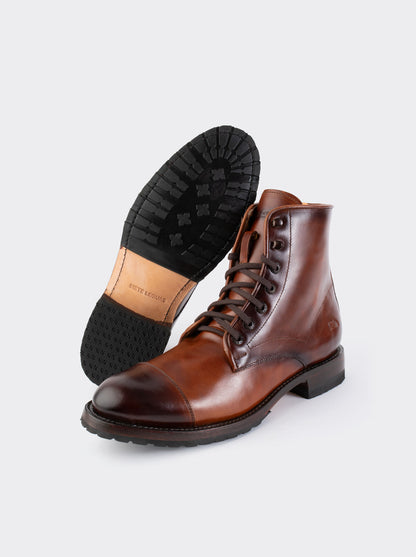 Cap Toe Ankle Boot with Double Life Sole Crazy Café Style 6304