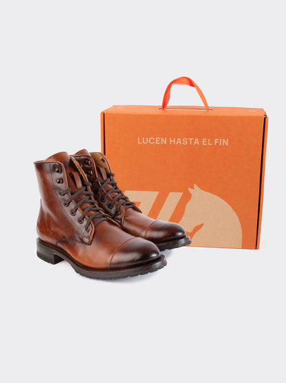 Cap Toe Ankle Boot with Double Life Sole Crazy Café Style 6304