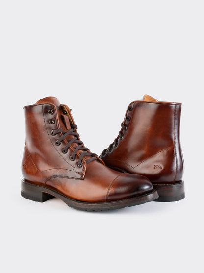 Cap Toe Ankle Boot with Double Life Sole Crazy Café Style 6304