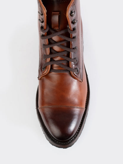 Cap Toe Ankle Boot with Double Life Sole Crazy Café Style 6304