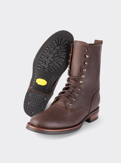 Lacer Cowboy Boot Oil Resistant Vibram Outsole Brown Crazy Style 6309