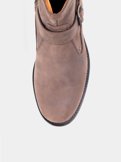 Botin Biker Siete Leguas Con Cierre Piel Crazy Café Est. 7004