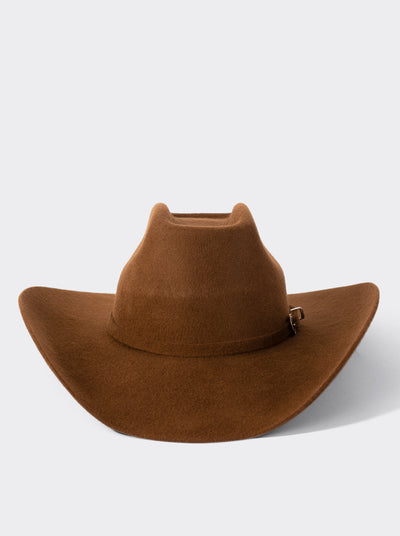 Sombrero Vaquero Unisex Estilo Texana 8 Segundos Lana Tabaco