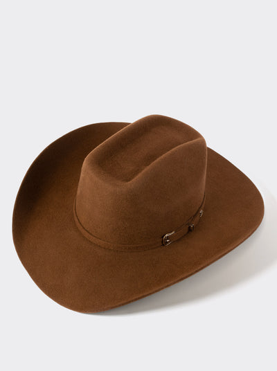 Sombrero Vaquero Unisex Estilo Texana 8 Segundos Lana Tabaco