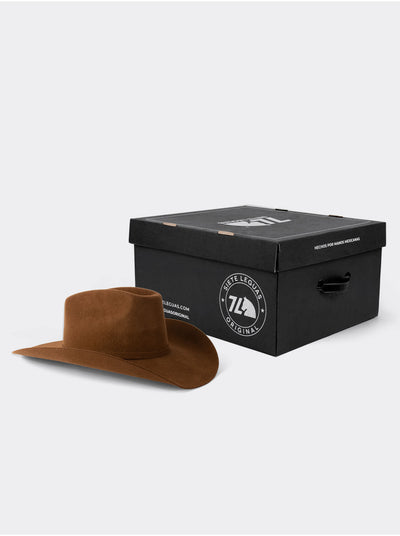 Sombrero Vaquero Unisex Estilo Texana 8 Segundos Lana Tabaco