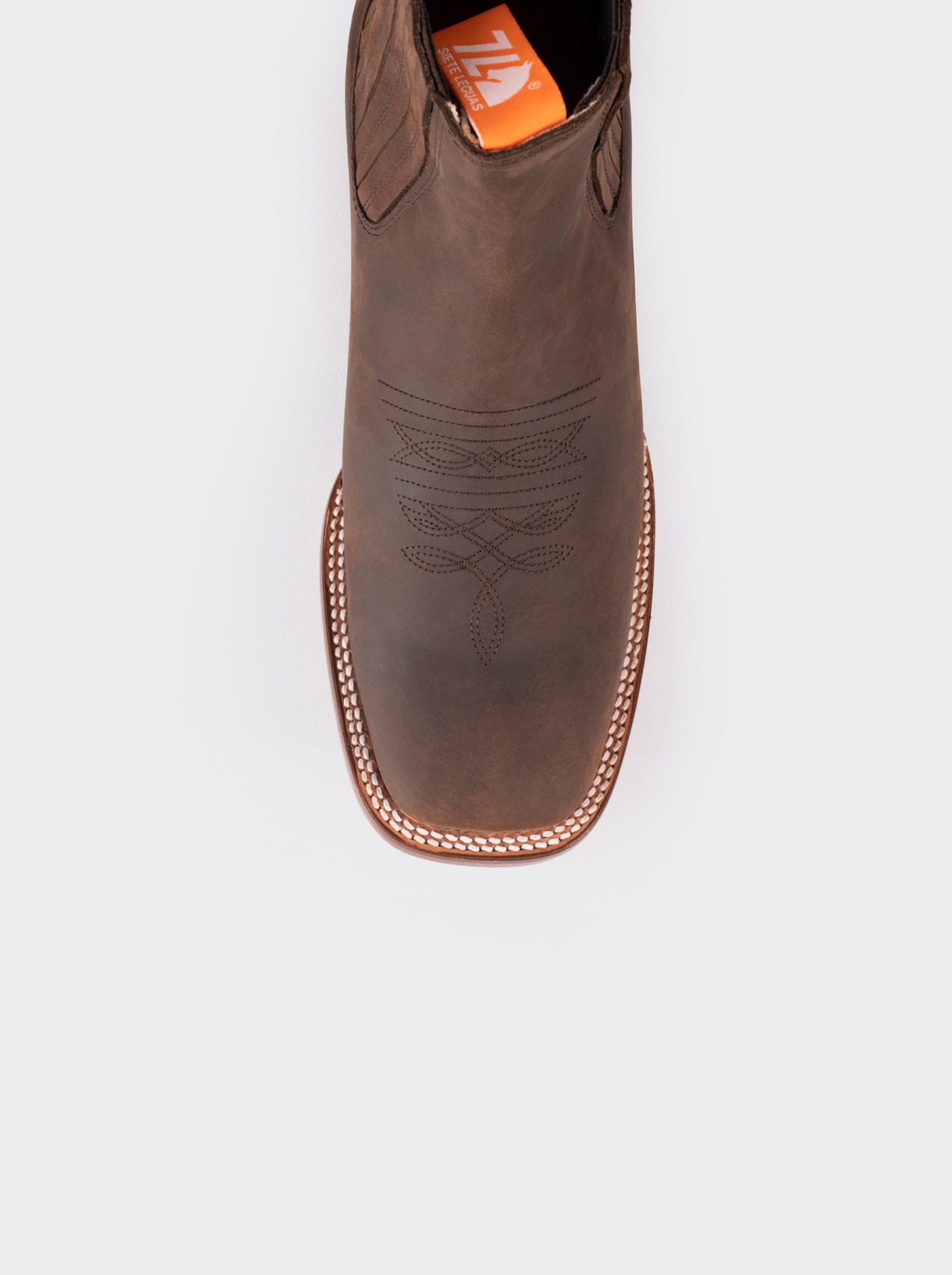 Men's Leather Rodeo Boot with Leather Sole Brown Crazy Color Style 3601