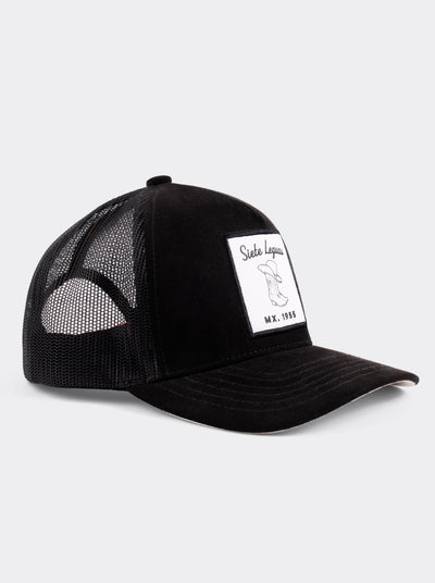 Siete Leguas Trucker Cap Cowboy Boot Black
