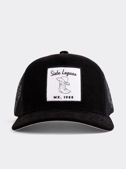Gorra Trucker Bota Vaquera Siete Leguas Negra