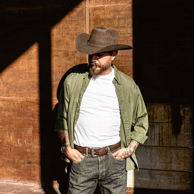 Texana Style Cowboy Hat in Chocolate Wool