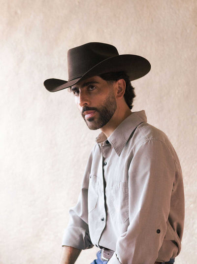 Texana Style Cowboy Hat in Chocolate Wool