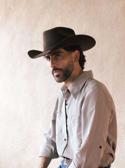 Texana Style Cowboy Hat in Chocolate Wool