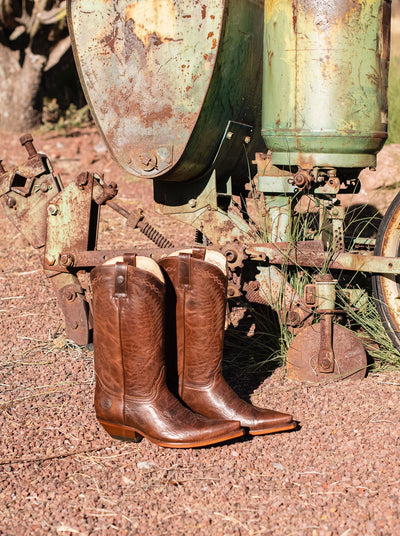 Men's Leather cuban Heel Cowboy Boot Whiskey Paddock Style 1748