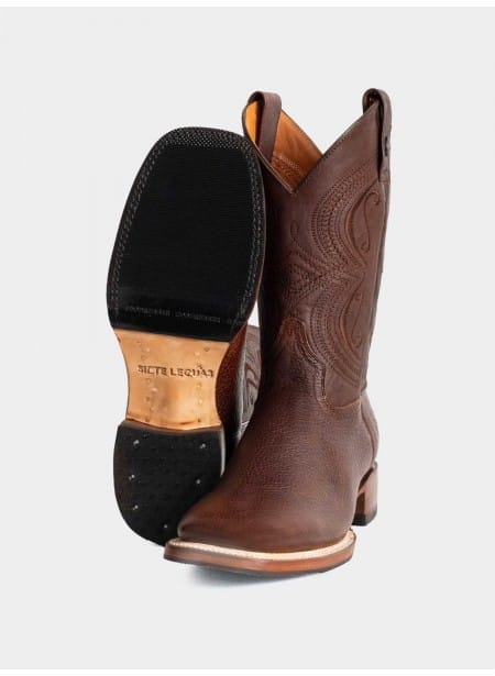 Slip-resistant Rodeo Boot in Dark Brown American Bison Style 1546