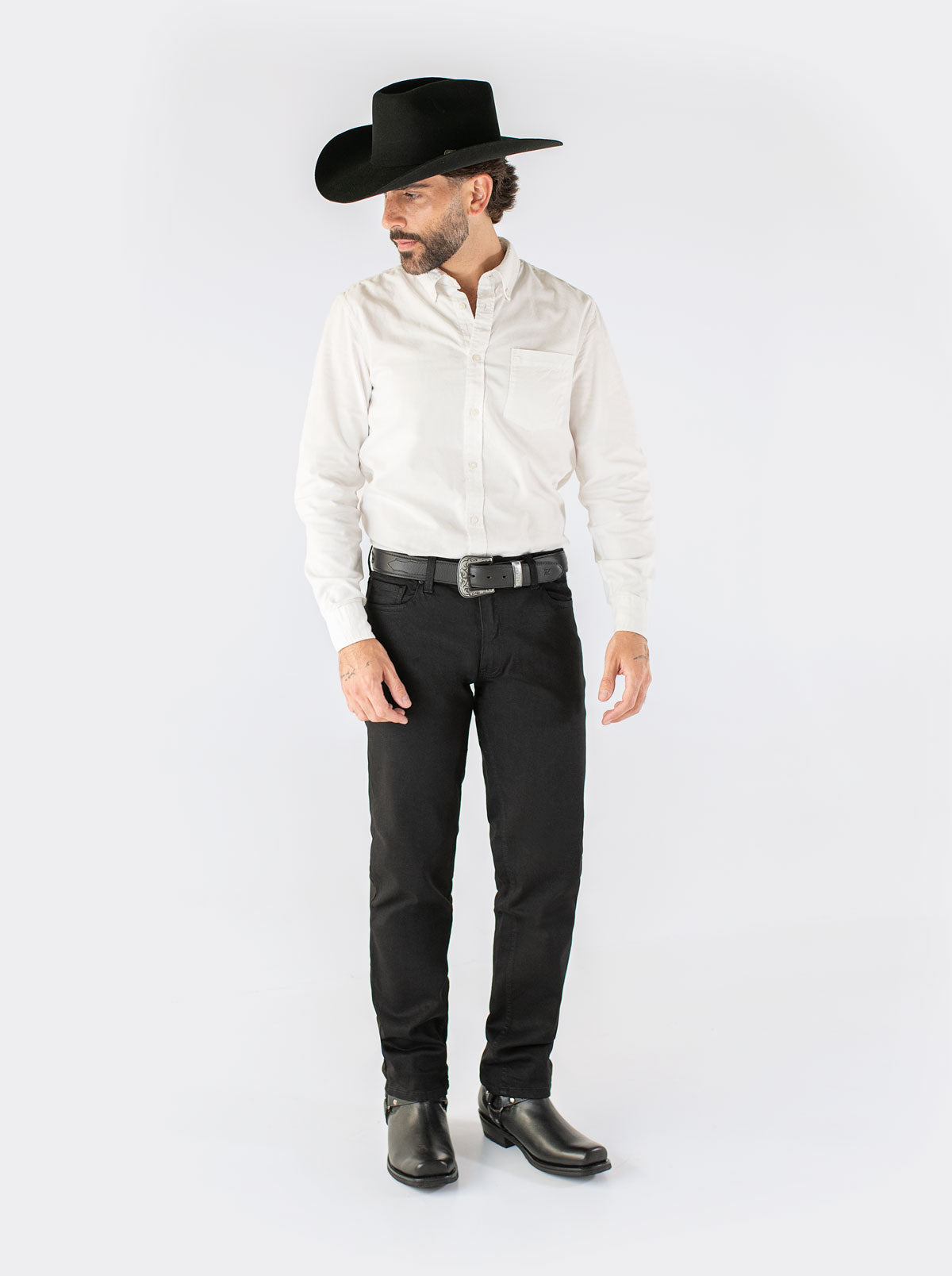 Pantalon Vaquero 7L FLEX Corte Regular Negro Suavizado