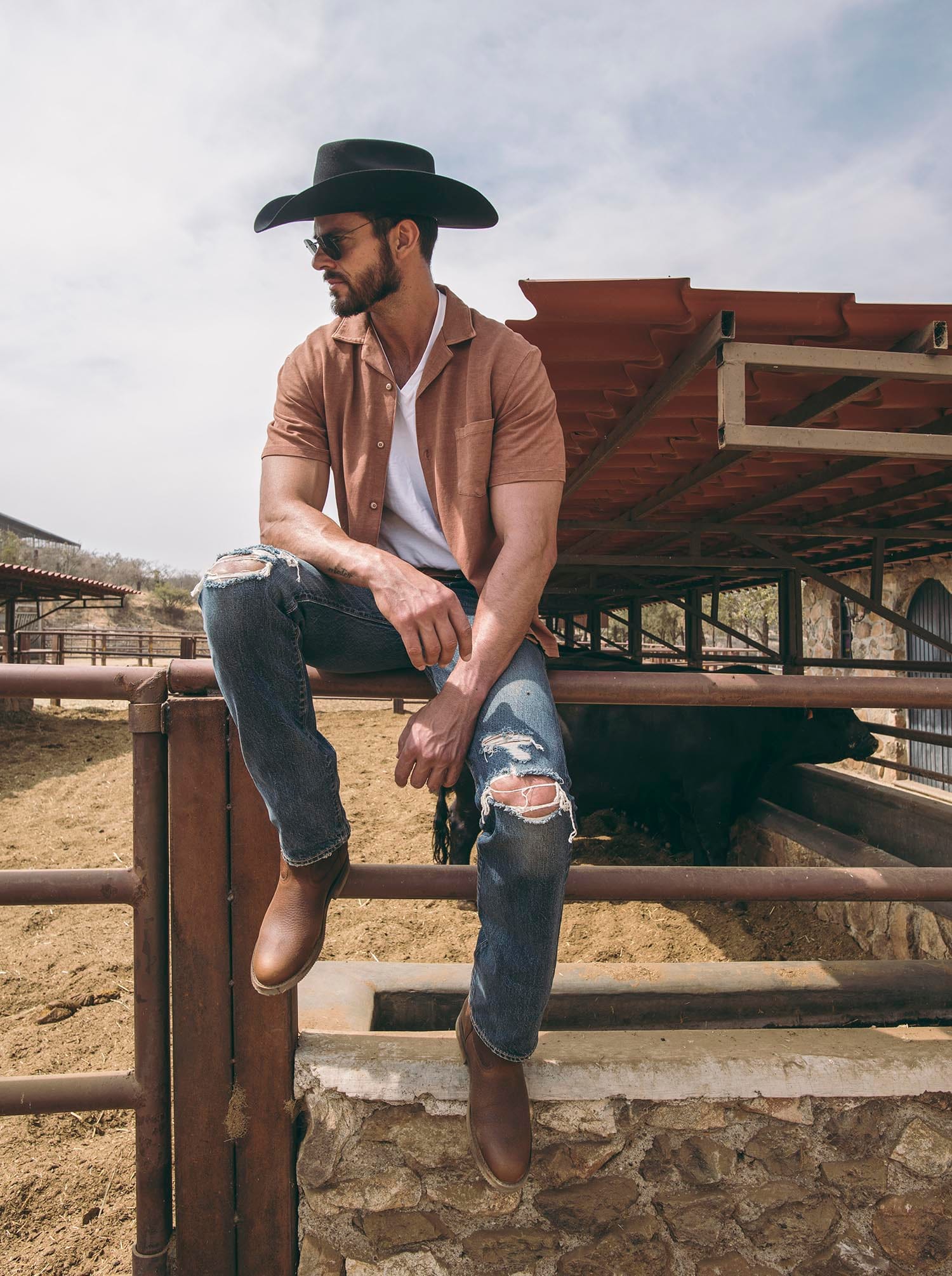 Bota Roper con Suela Antiderrapante Bull Fight Ocre Estilo 1000