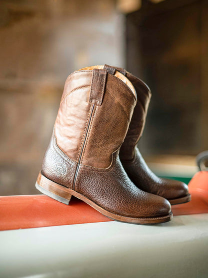 Bota Roper con Suela Doble Vida Antiderrapante Bisonte Americano Dark Brown Estilo 1000